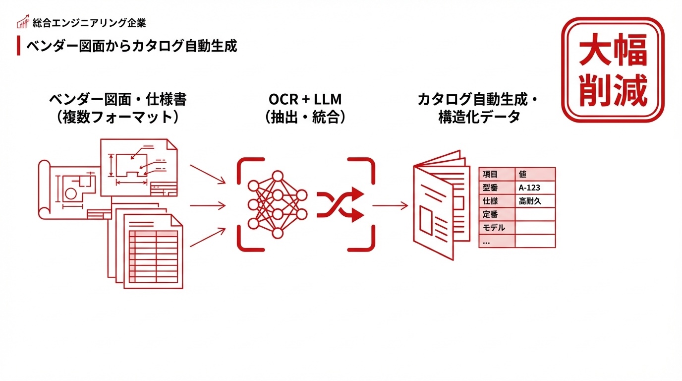 ベンダー図面からのカタログ自動生成で年間工数を大幅削減